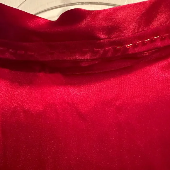 Karen Scott Vibrant Red Satin Blouse - Picture 5 of 7
